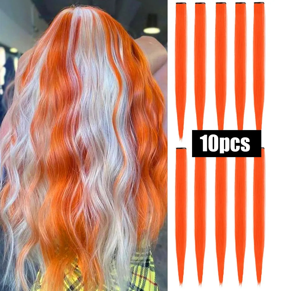 Colorful Synthetic Extensions 10 Pcs for Kids Girls