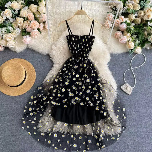 Floral Sleeveless Strapped Backless Dress