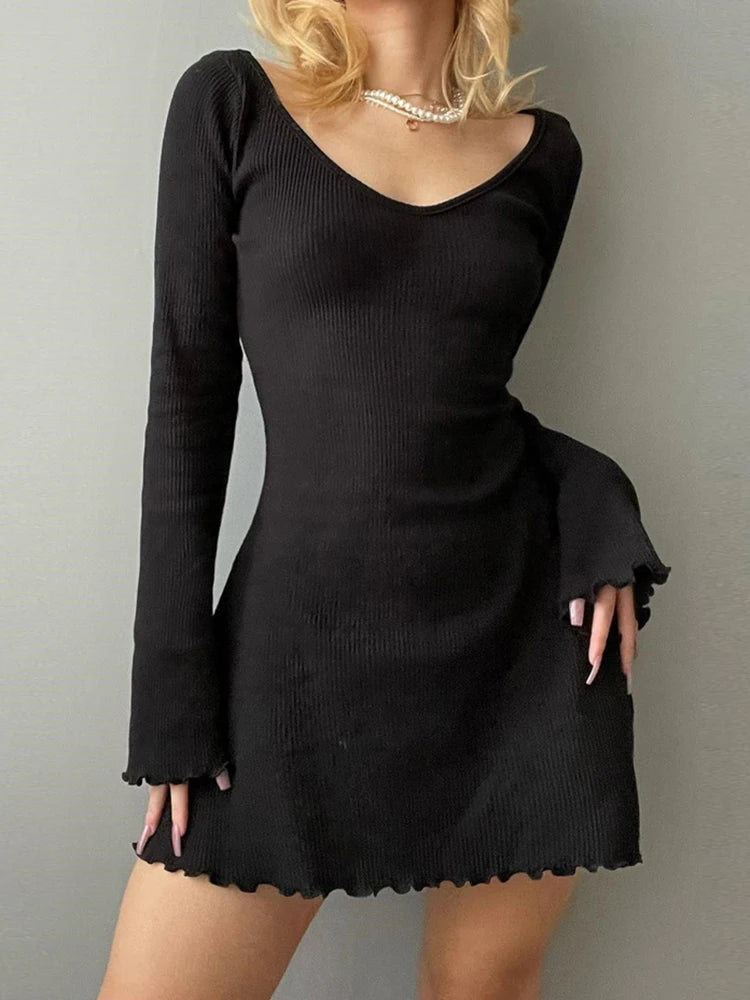 Fall Dress For Women with V Neck