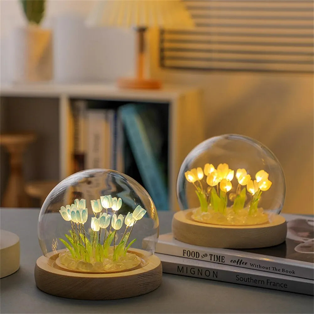 Artificial Tulip Flower Night Light table lamp