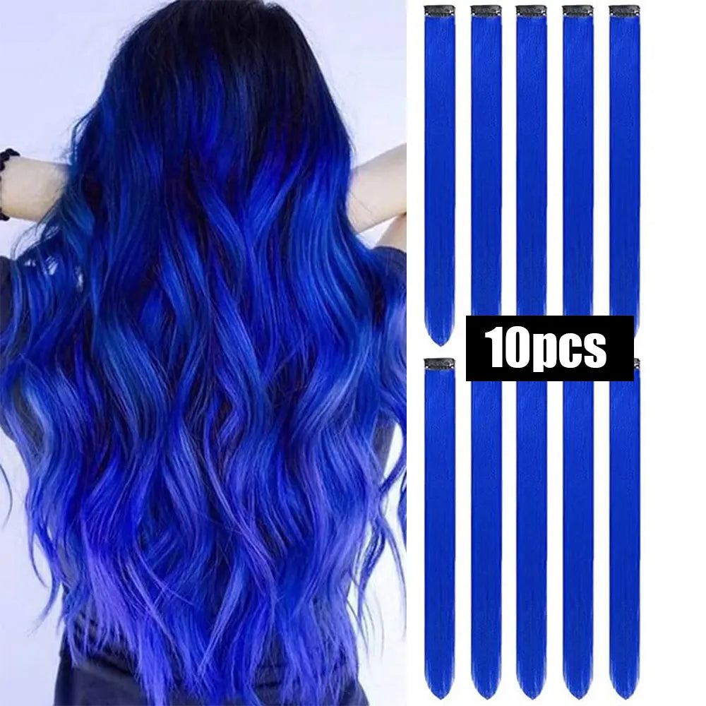 Colorful Synthetic Extensions 10 Pcs for Kids Girls