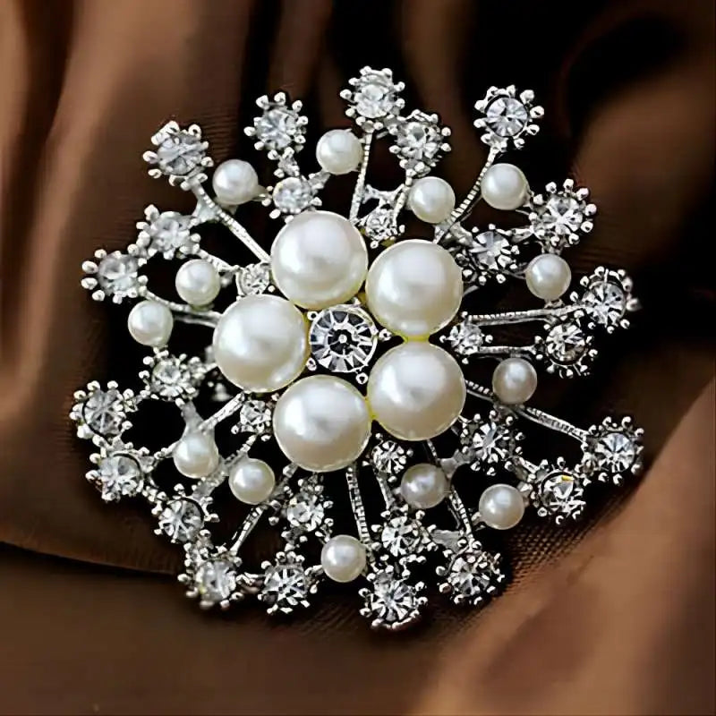 Pearl Snowflake Brooch