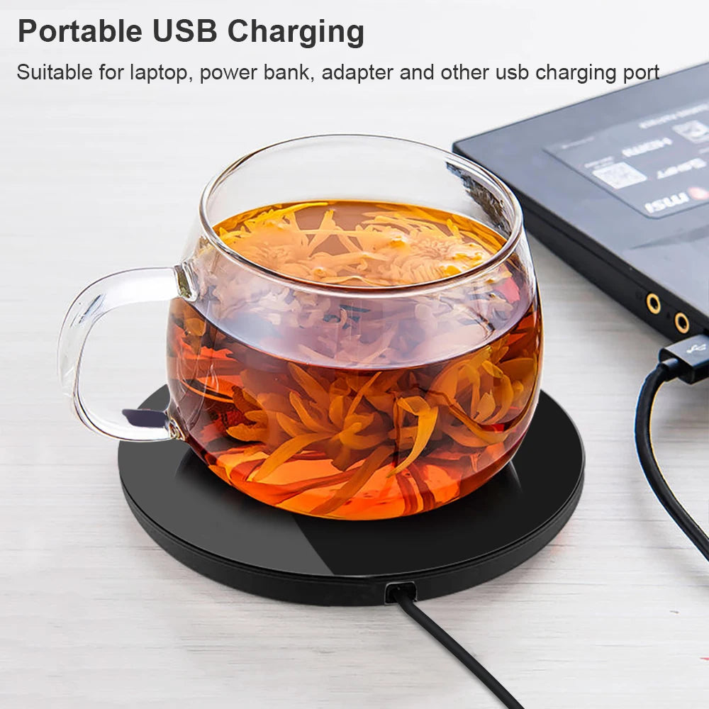 Electric Thermostatic Coasters Cup Warmer with USB