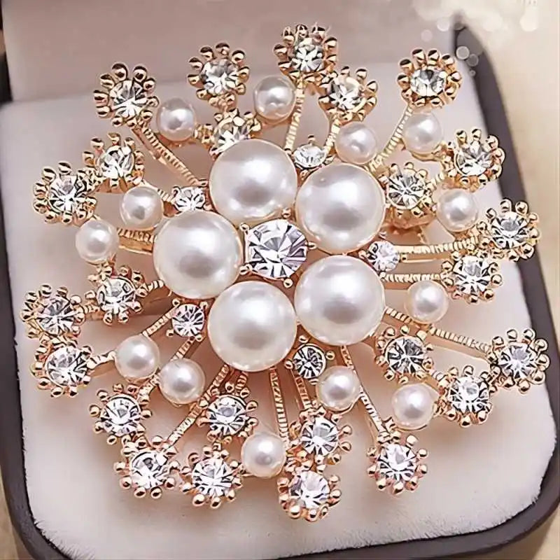 Pearl Snowflake Brooch