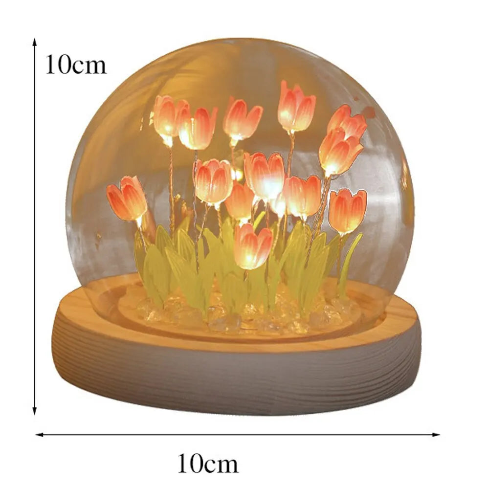 Artificial Tulip Flower Night Light table lamp