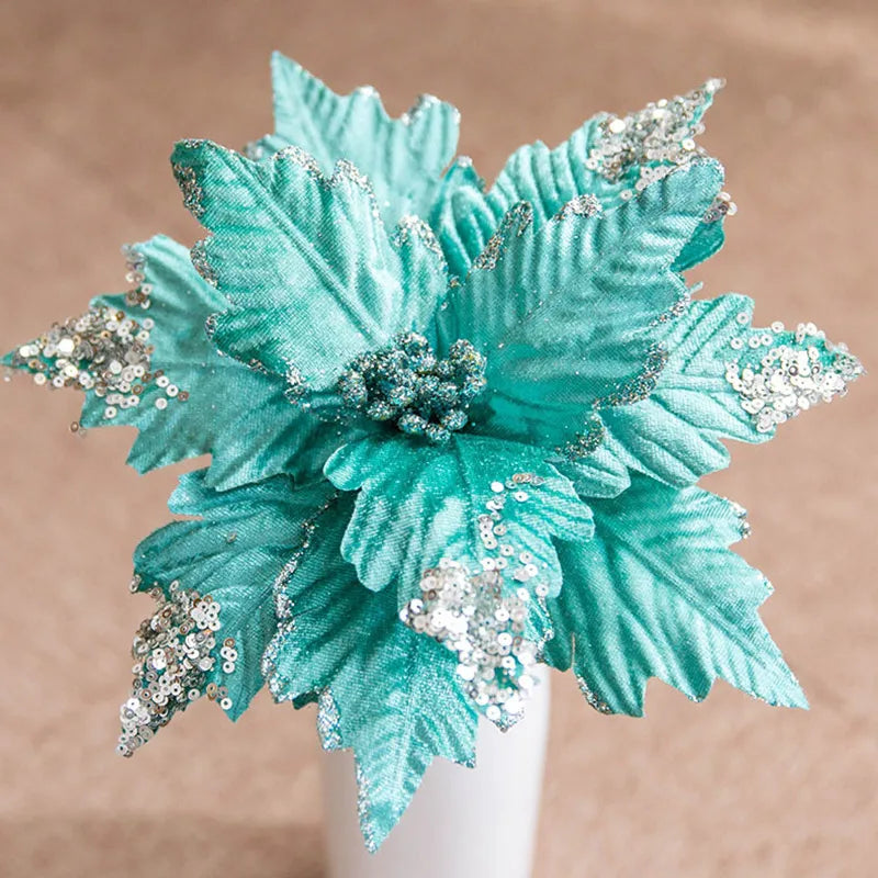 Artificial glittery Christmas Flower