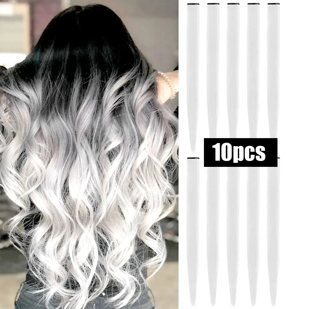 Colorful Synthetic Extensions 10 Pcs for Kids Girls