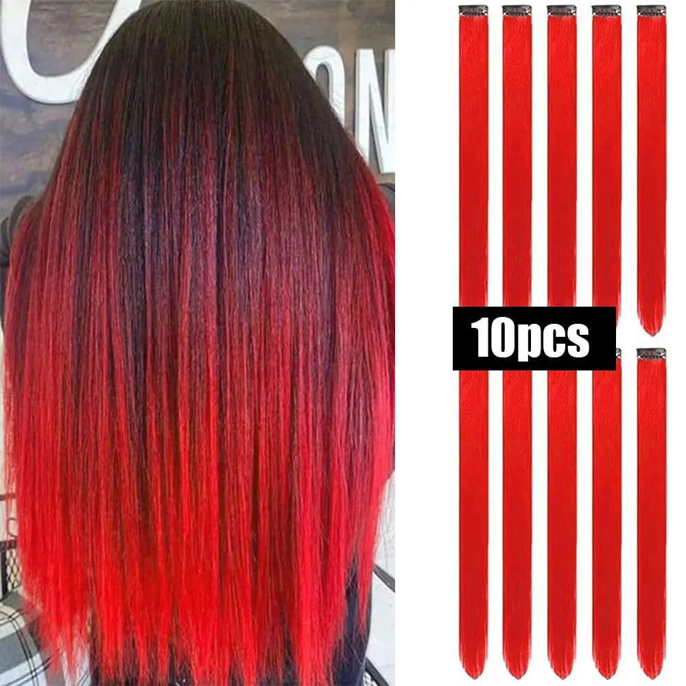 Colorful Synthetic Extensions 10 Pcs for Kids Girls