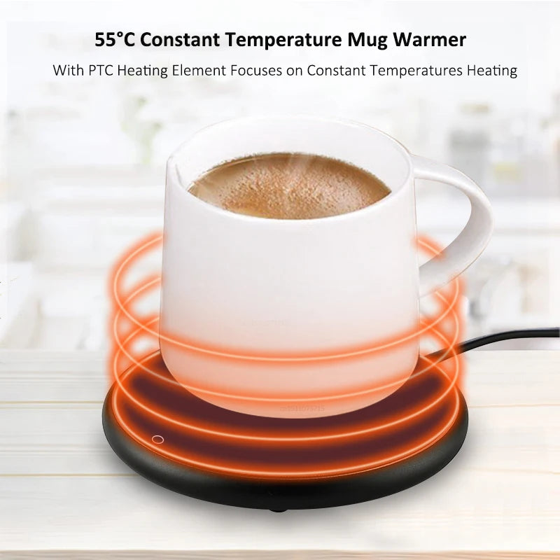 Electric Thermostatic Coasters Cup Warmer with USB