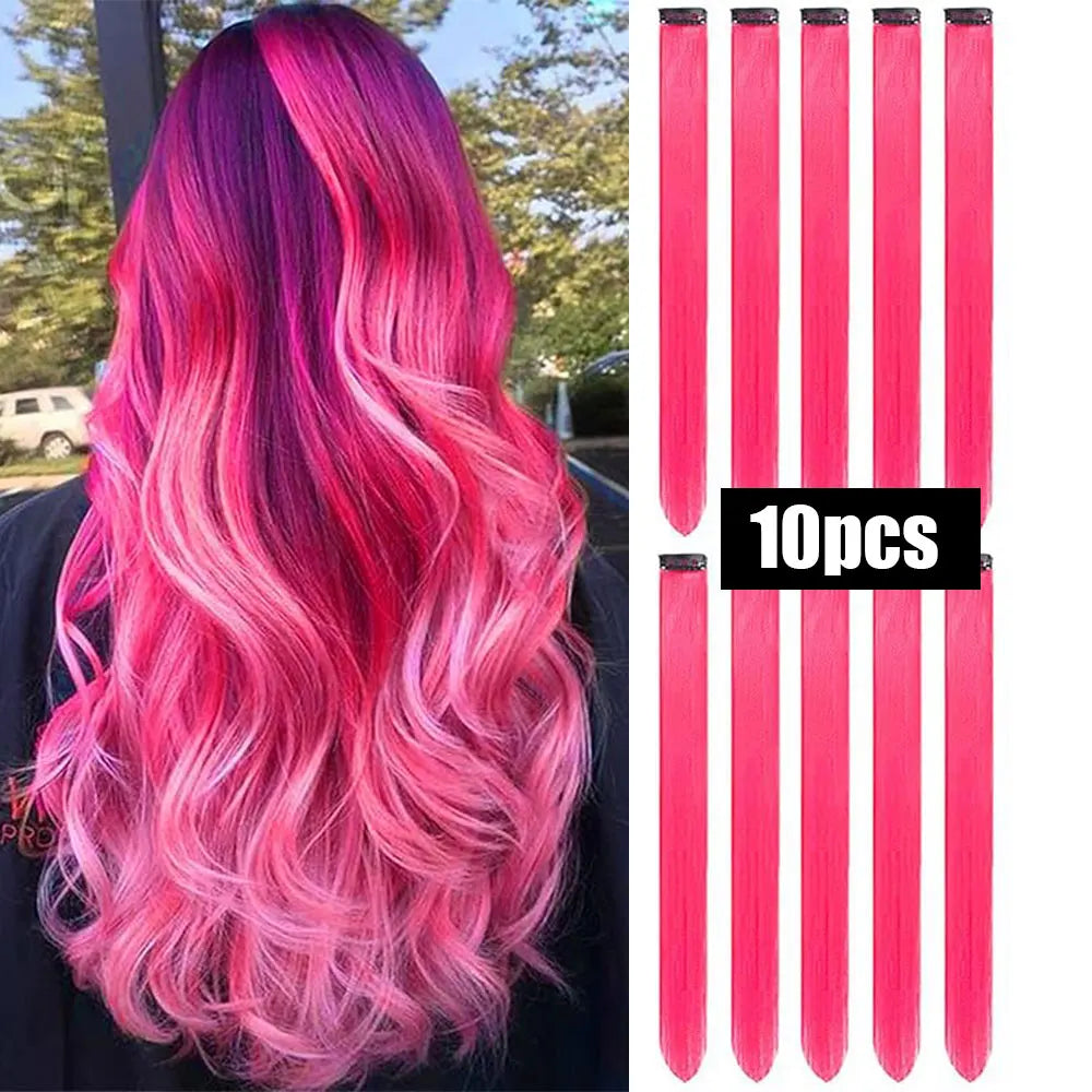 Colorful Synthetic Extensions 10 Pcs for Kids Girls