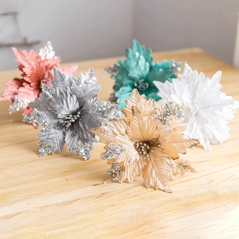 Artificial glittery Christmas Flower