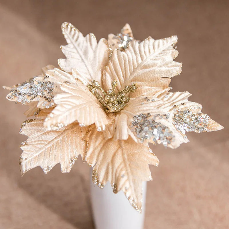 Artificial glittery Christmas Flower